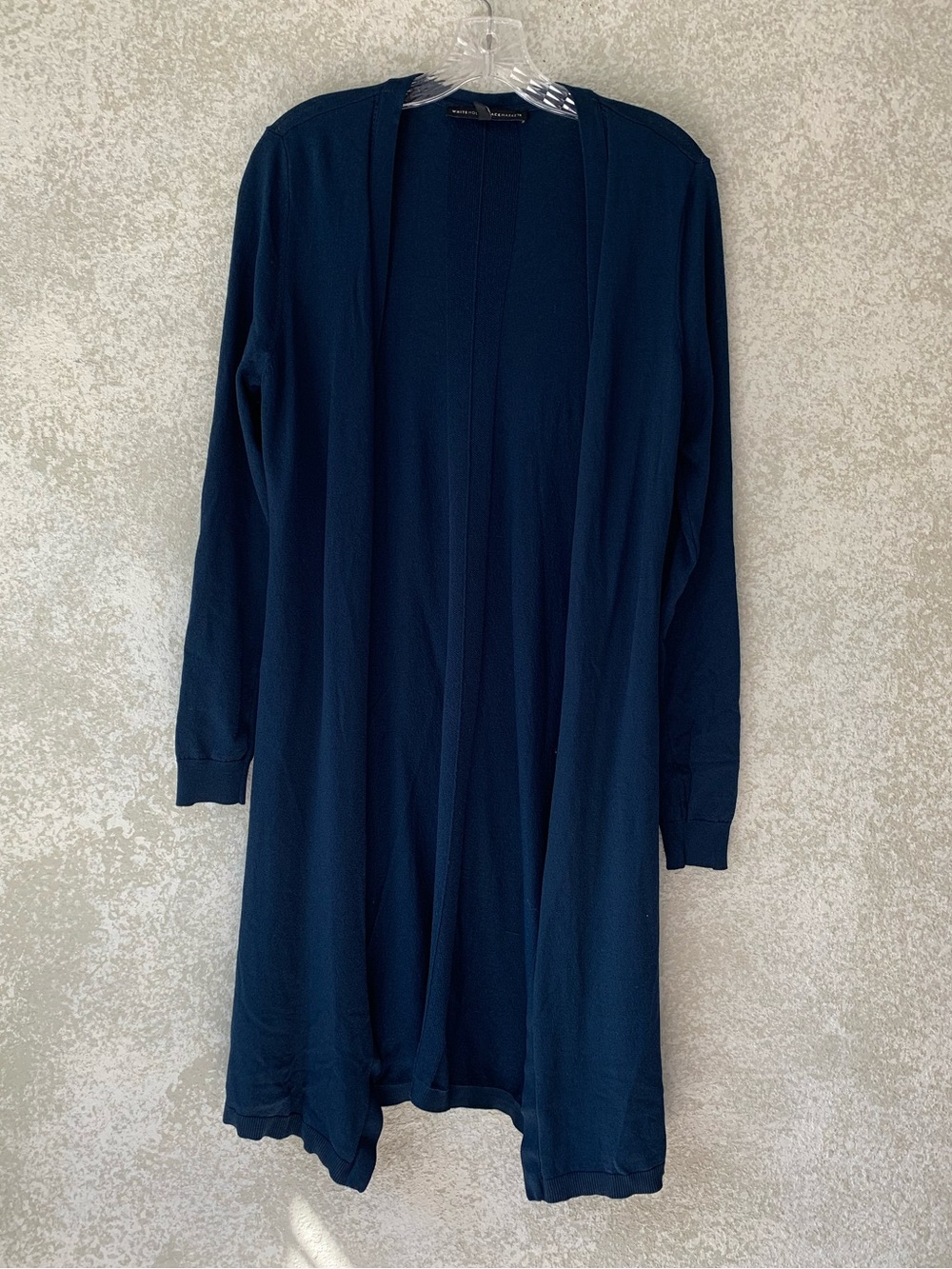 White House Black Market Navy Open-Front Long Cardigan Medium